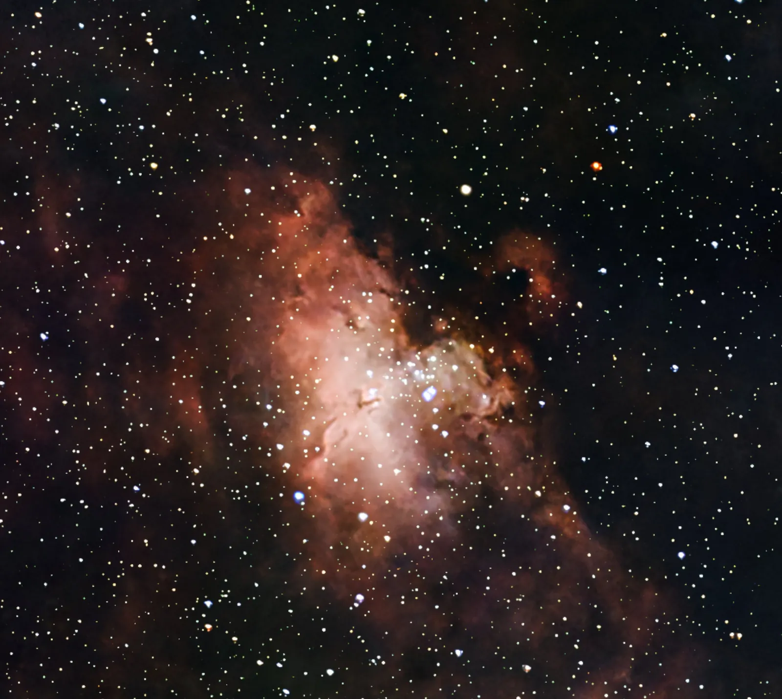 M 16 Eagle Nebula through the DwarfLab DWARF mini, 1 h 46 min of exposures, right side